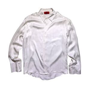 Cupro silk button down shirt